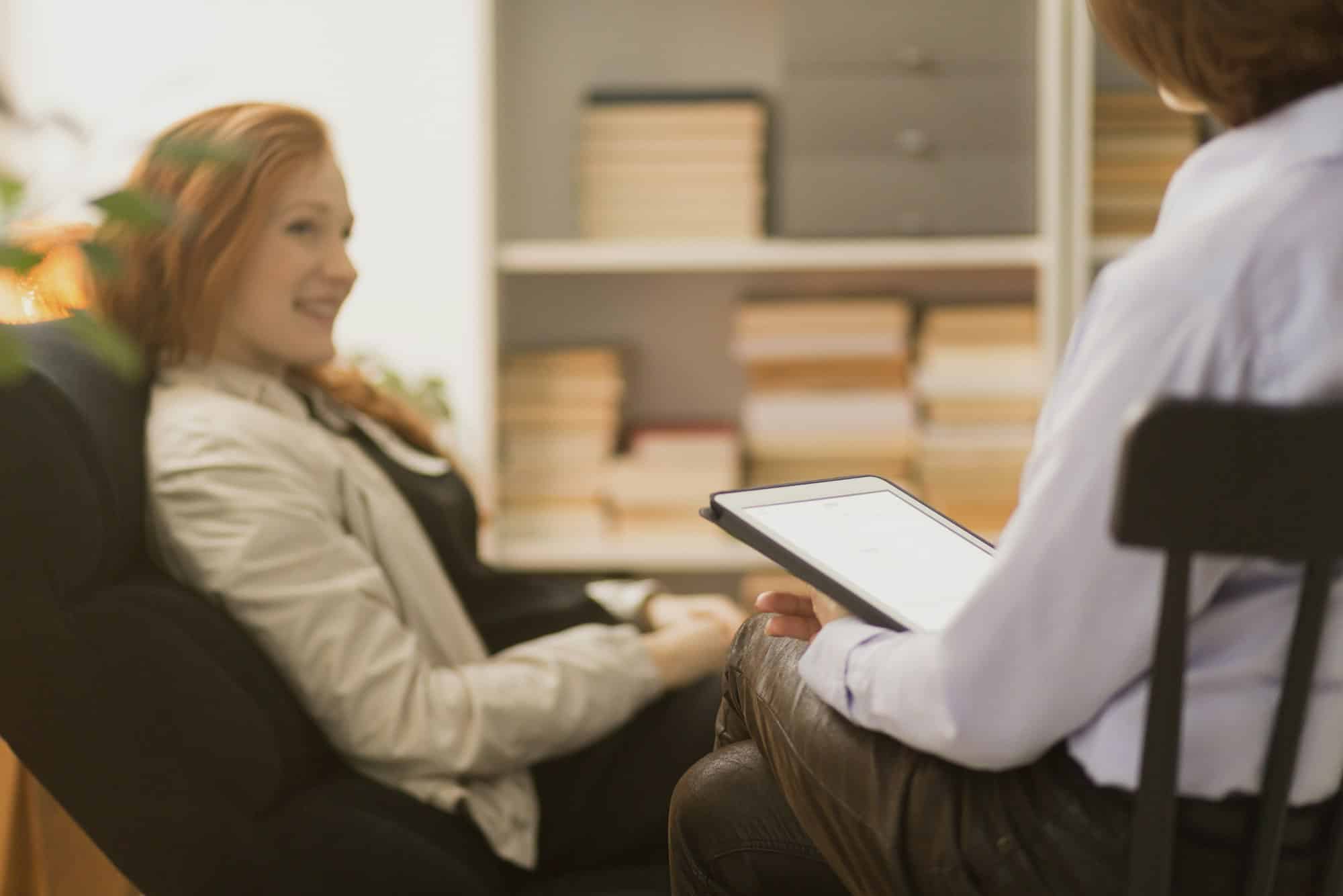 Woman during psychotherapy