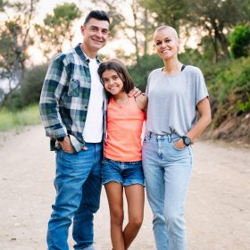 happy family smiling in the countryside